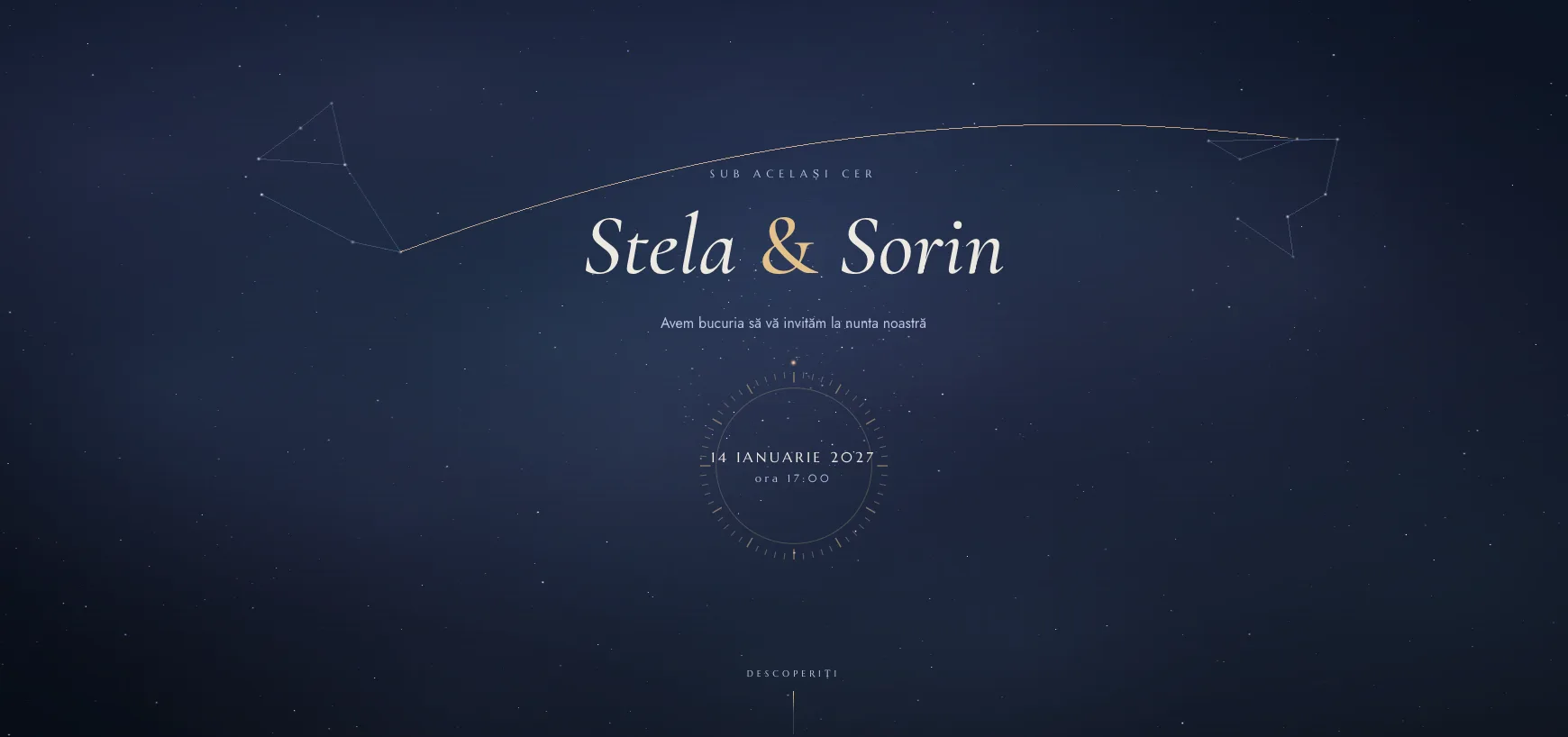 Model invitație nuntă Celestial