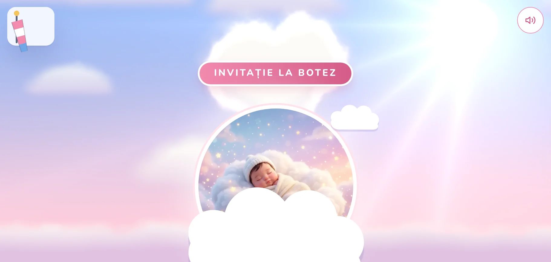Model invitație de botez — Norișorii