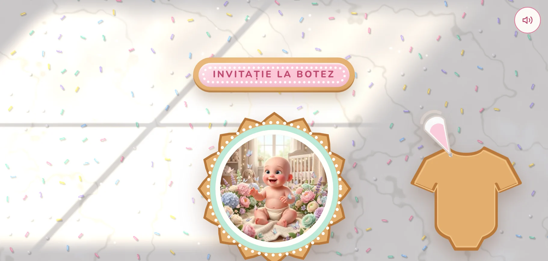 Model invitație de botez — Biscuiții