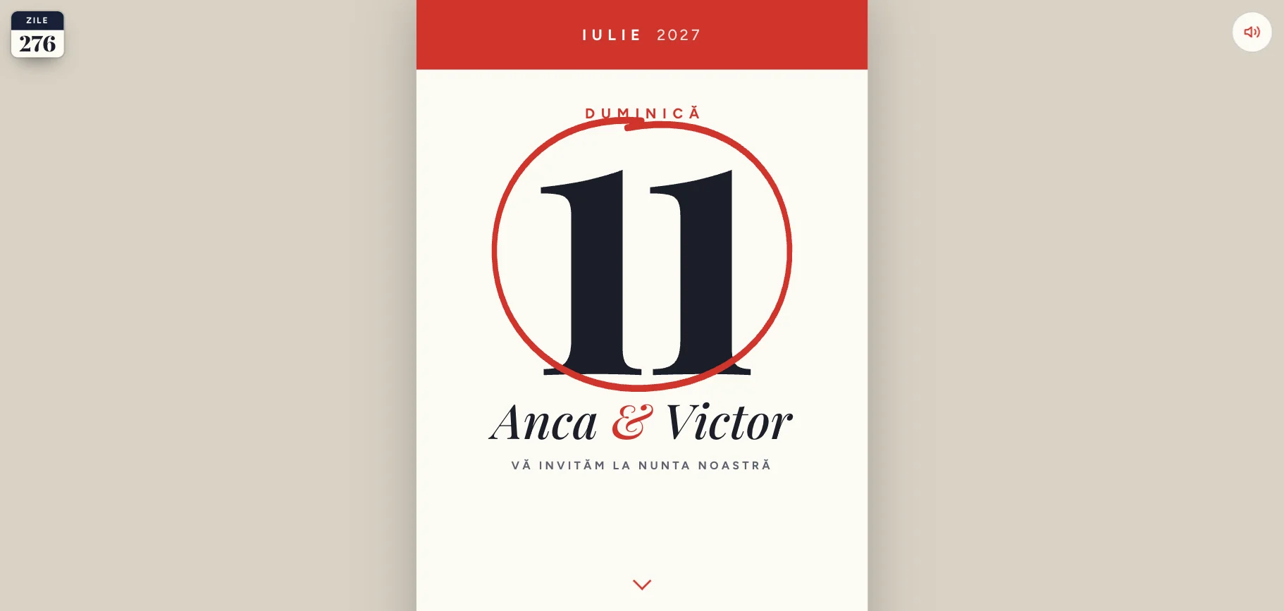 Model invitație de nuntă — Calendarul