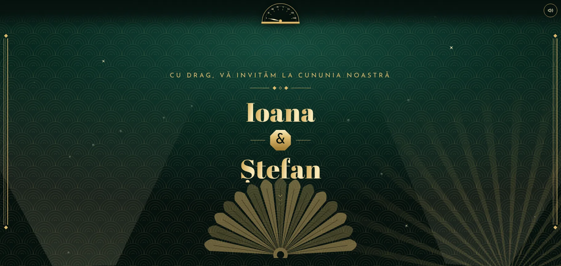 Model invitație de nuntă — Art Deco