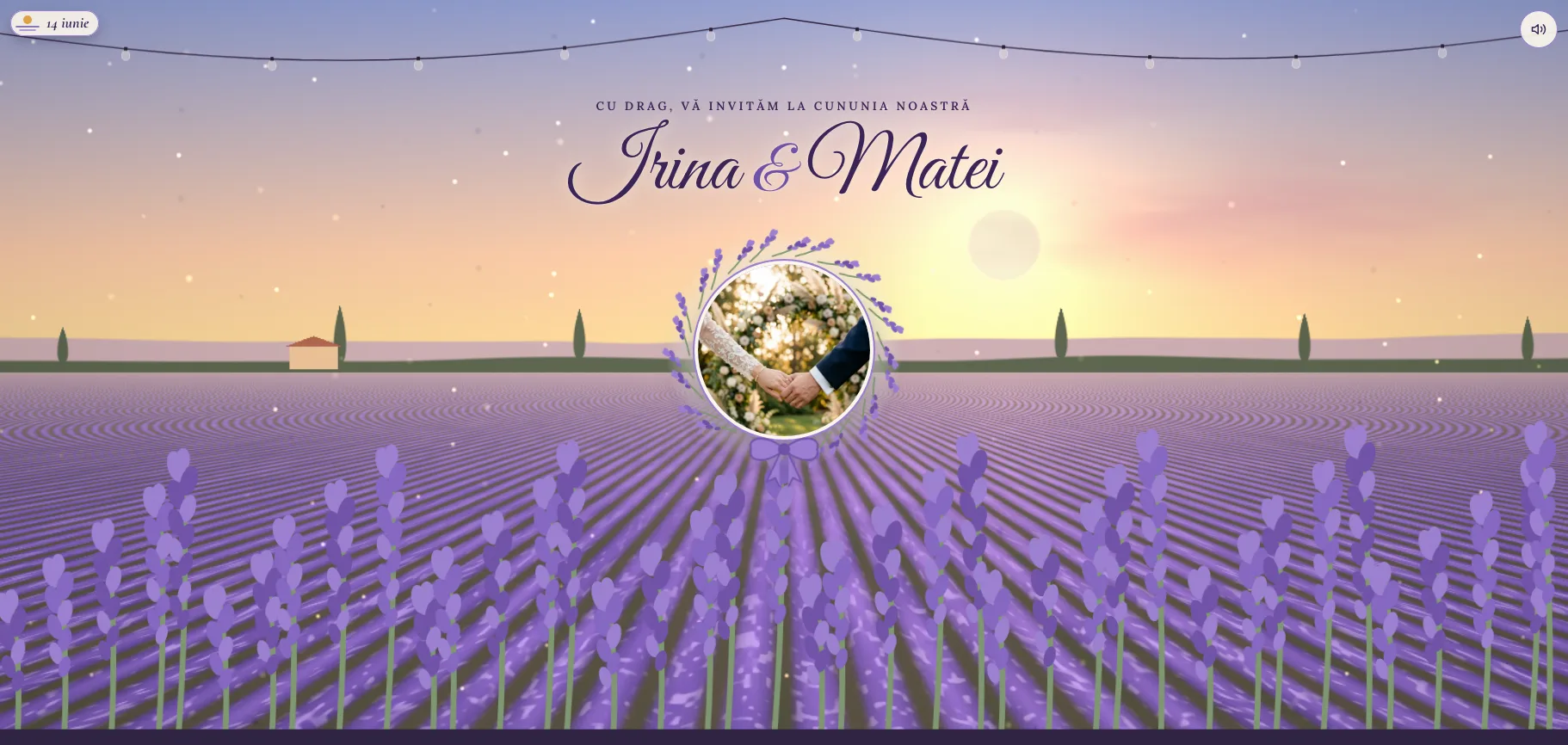 Model invitație de nuntă — Lavanda
