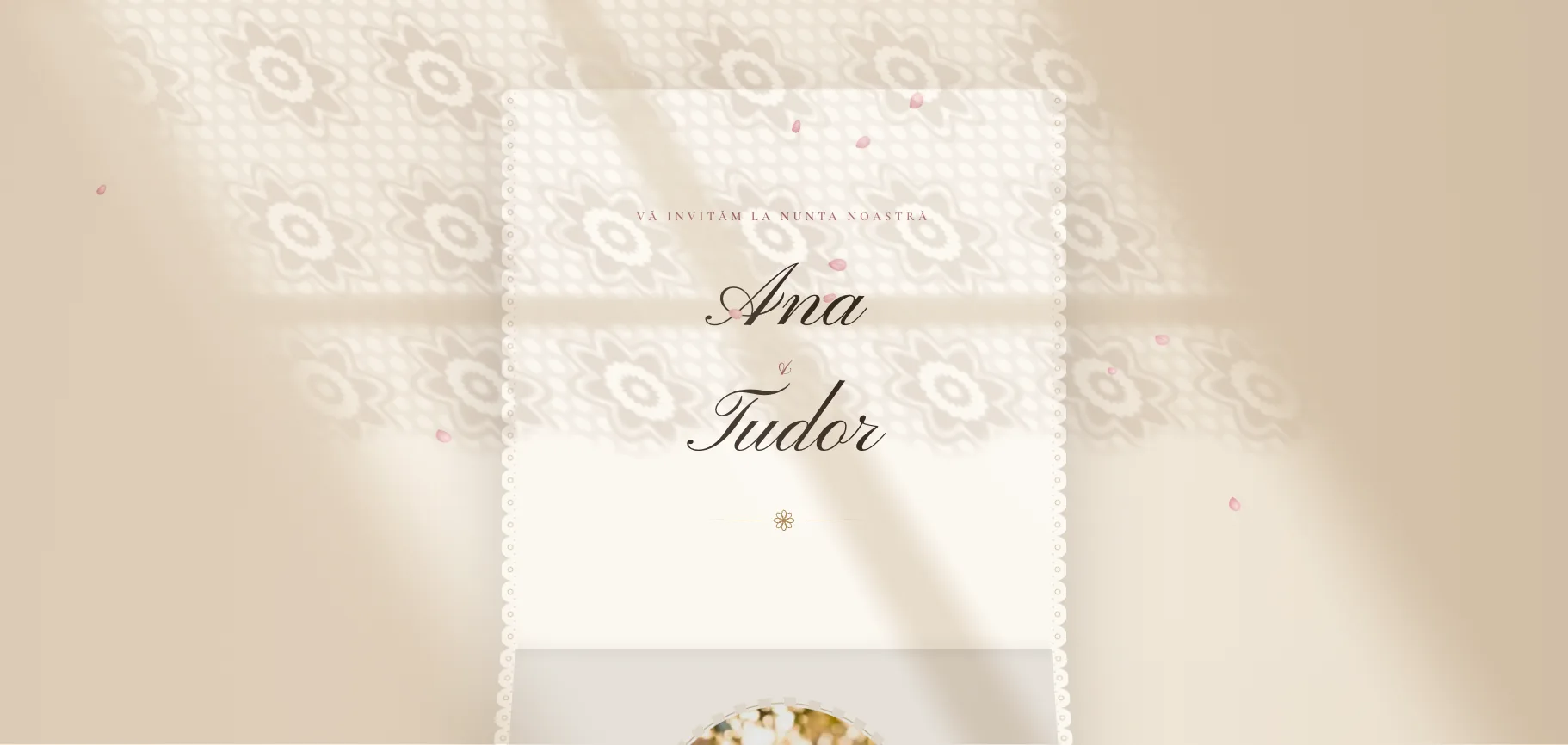 Model invitație de nuntă — Dantela