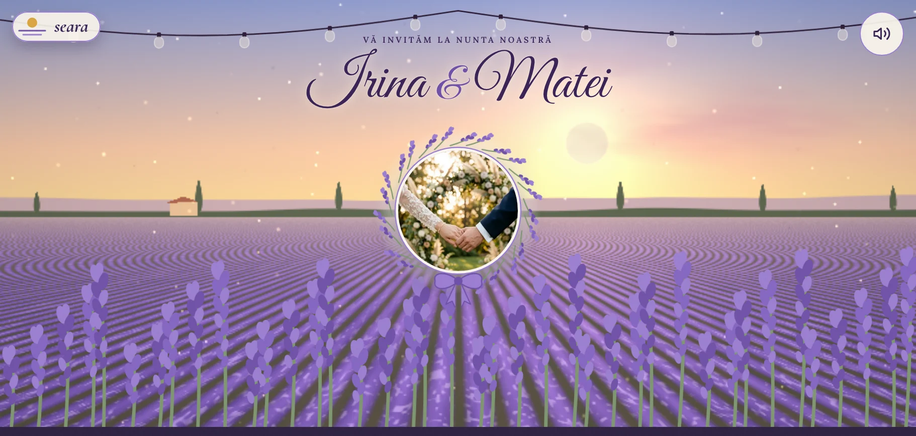 Model invitație de nuntă — Lavanda