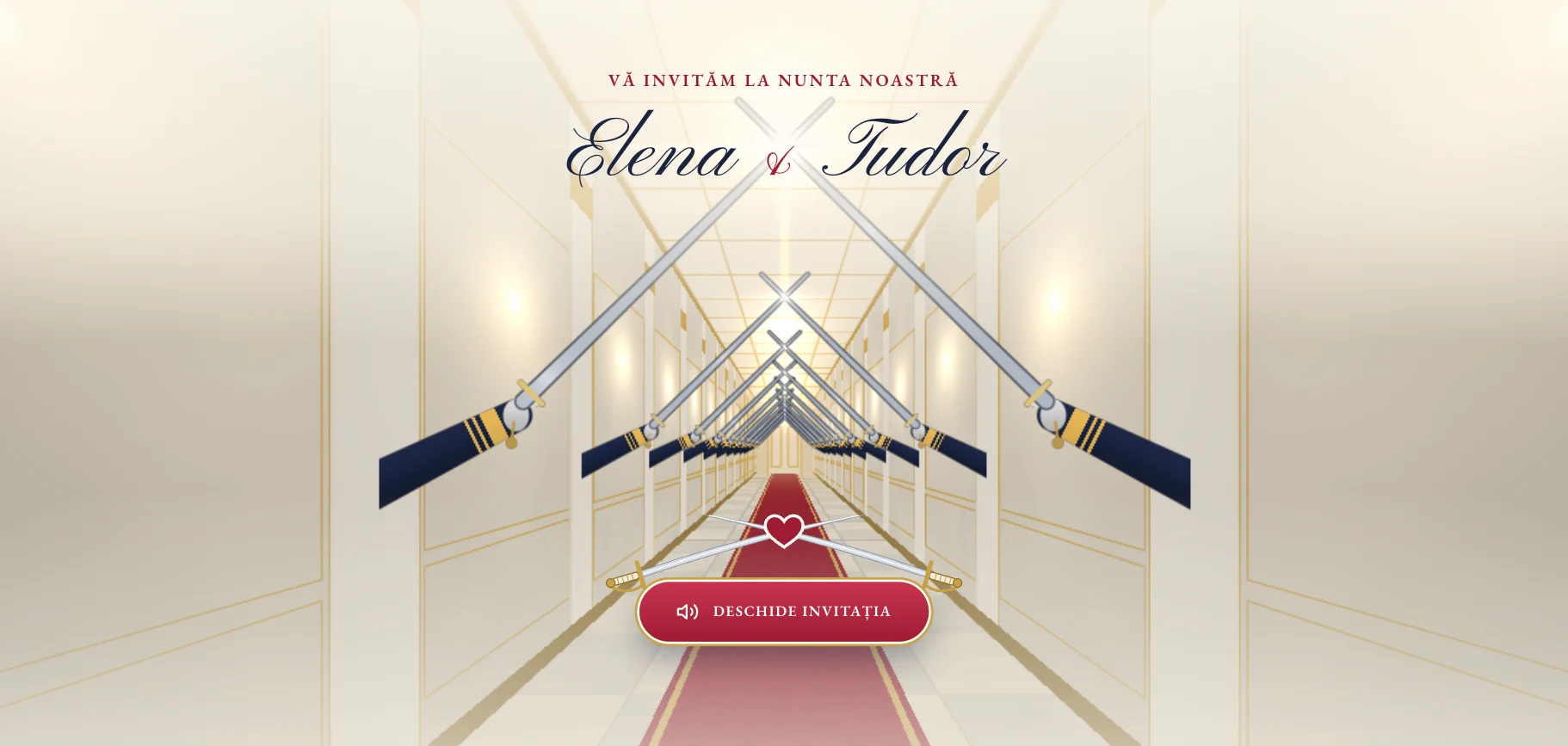 Model invitație de nuntă — Arcada de săbii