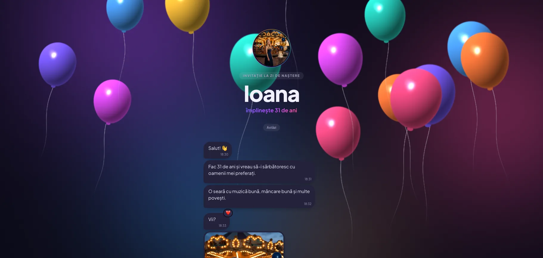 Model invitație de zi de naștere — Conversația
