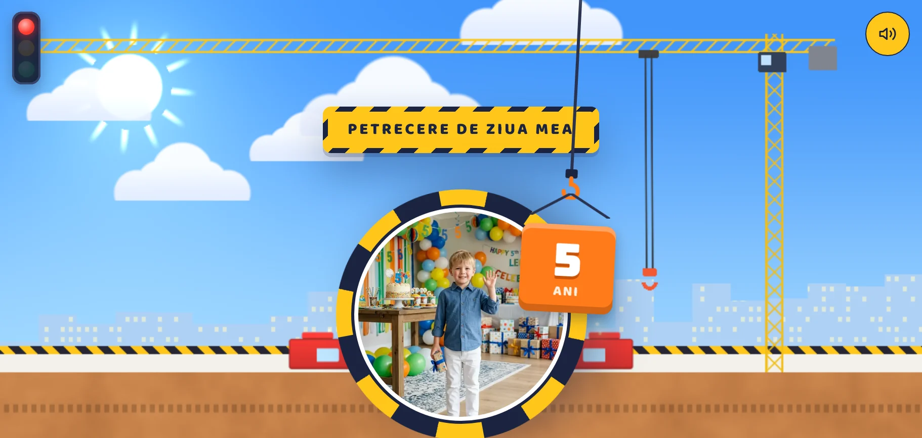 Model invitație de zi de naștere — Șantierul