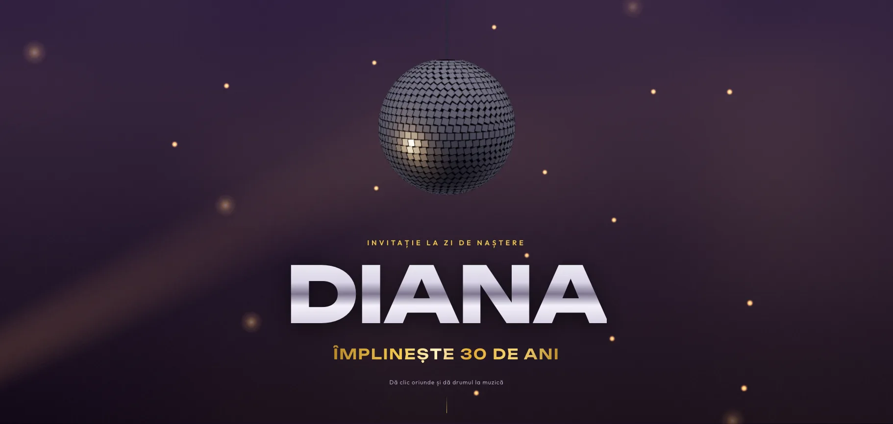 Model invitație de zi de naștere — Globul disco
