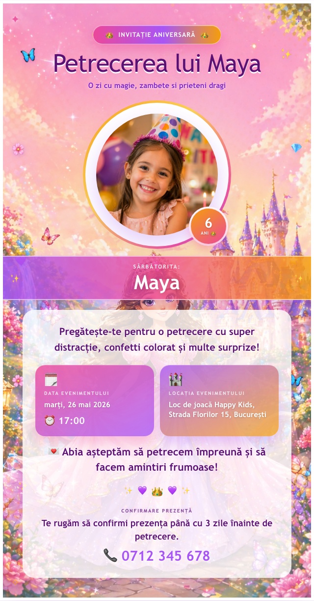 Model invitație de zi de naștere — Paint Splash